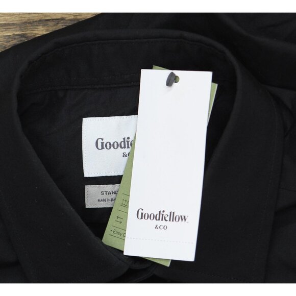 NWT Goodfellow & Co Mens Performance Long Sleeve Button-Down Dress Shirt Black S - Picture 6 of 7